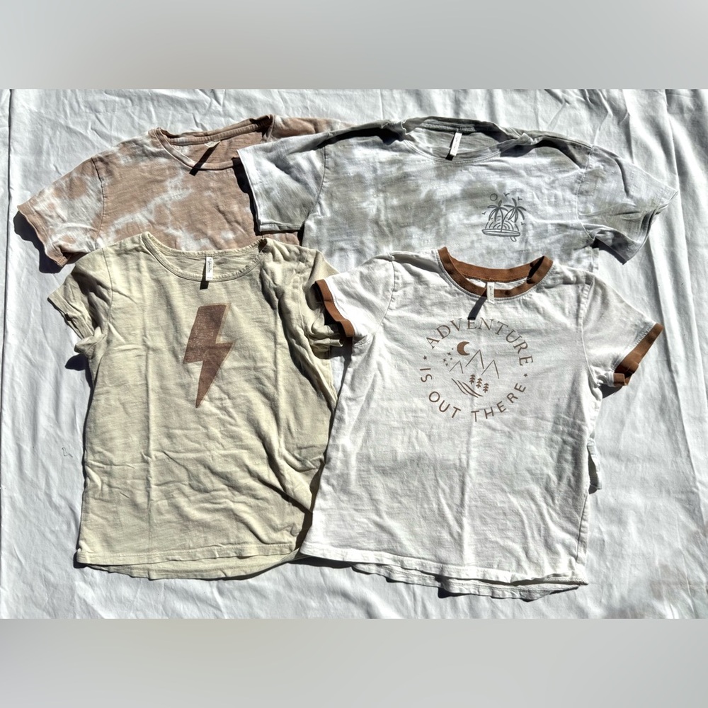 ⚡️Rylee + Cru Kids Neutral Graphic Tee and Tie Dye Tee Shirt Bundle size 10/12